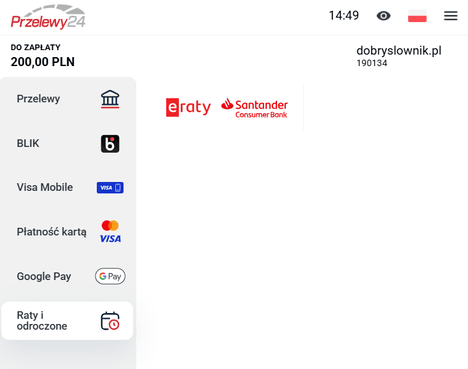 Przykład raty 200 zł